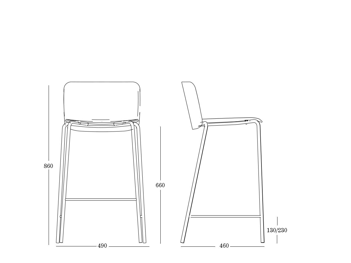 Высокий табурет из полипропилена с подставкой для ног ONDARRETA Supra ARCH-00145659 - Вид №10