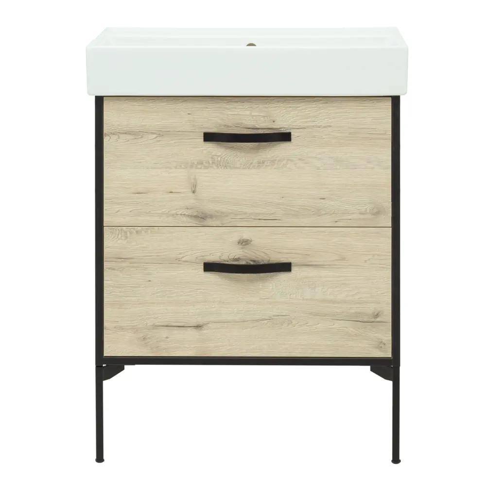 Тумба под раковину Aquanet Инди Вилис подвесная 65 см цвет дуб белый STLM-2045944 - Вид №5