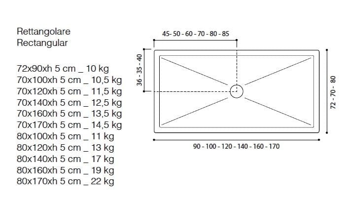 Прямоугольный акриловый поддон для душа TAMANACO ACRYLIC H5 ARCH-00126171 - Вид №3
