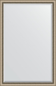 BY 1212 Зеркало с фацетом в багетной раме - состаренное серебро с плетением 70 mm EVOFORM Exclusive