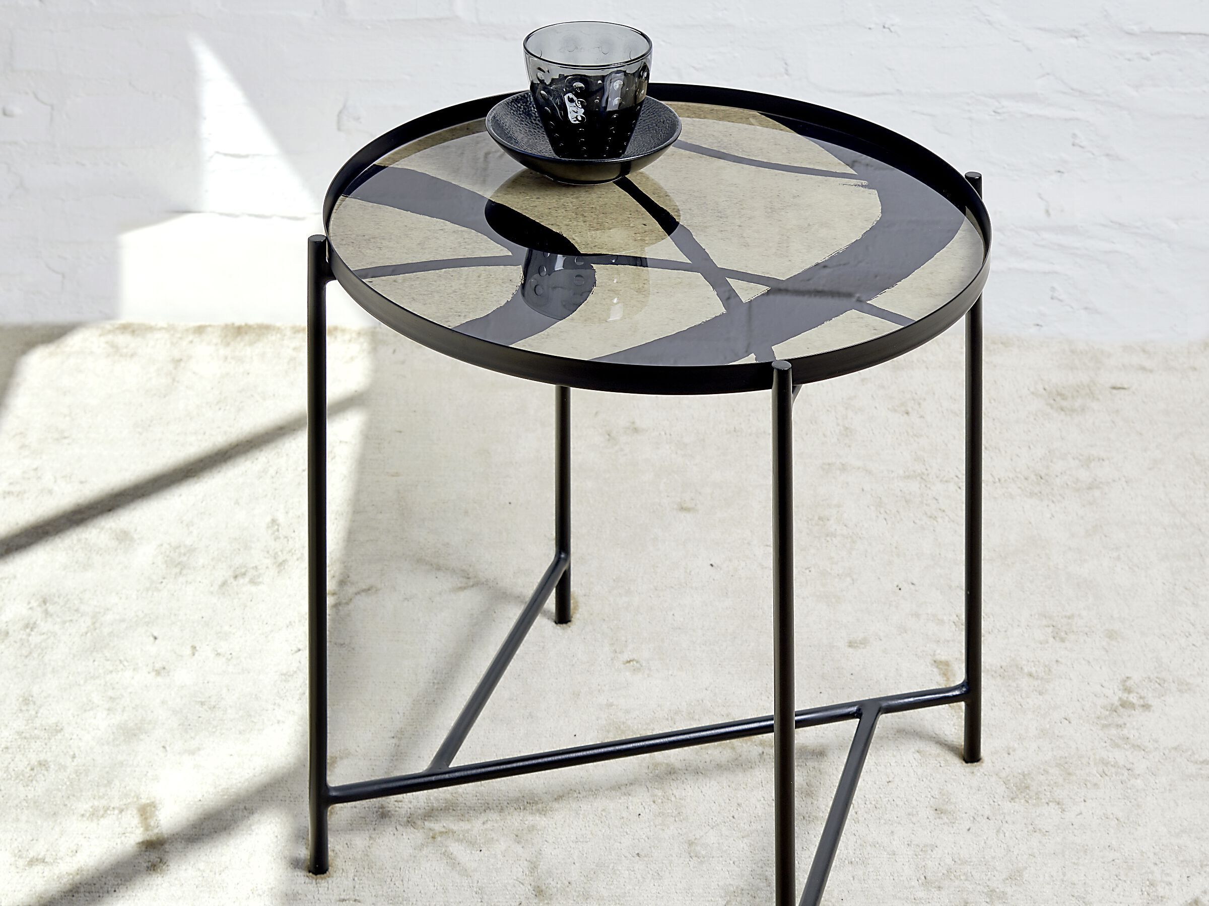 Круглый журнальный столик из железа и стекла LAMBERT TABIO ARCH-00109471 - Вид №2