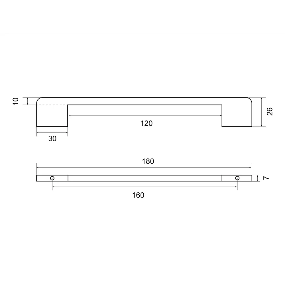 Мебельная ручка-скоба Ritiro ЦАМ 160 мм белый PALLADIUM STLM-2091545 - Вид №2