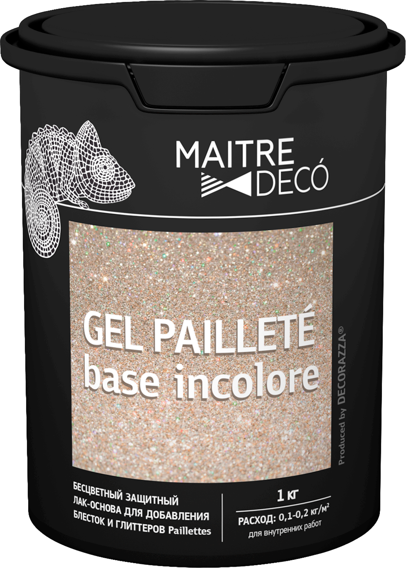 82891153 Лак-основа «Gel Paillete Base Incolore» бесцветный 1 кг STLM-0037598 MAITRE DECO