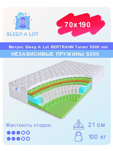 91146173 Матрас Bertrann Turner S500 min 70x190 см независимый пружинный блок STLM-0500088 SLEEP A LOT