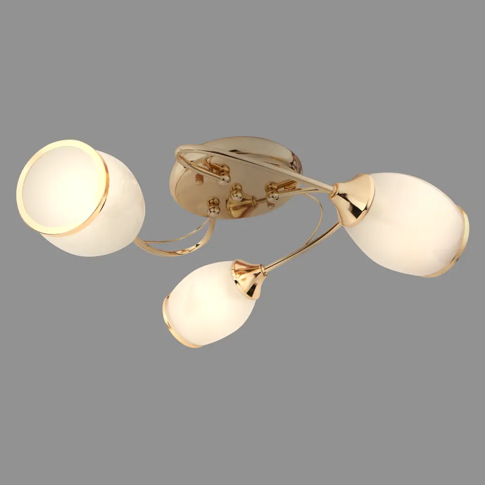 Люстра Эвита 3xE27x60 Вт, металл/стекло, цвет золото/белый WINK STLM-2155322 - Вид №3