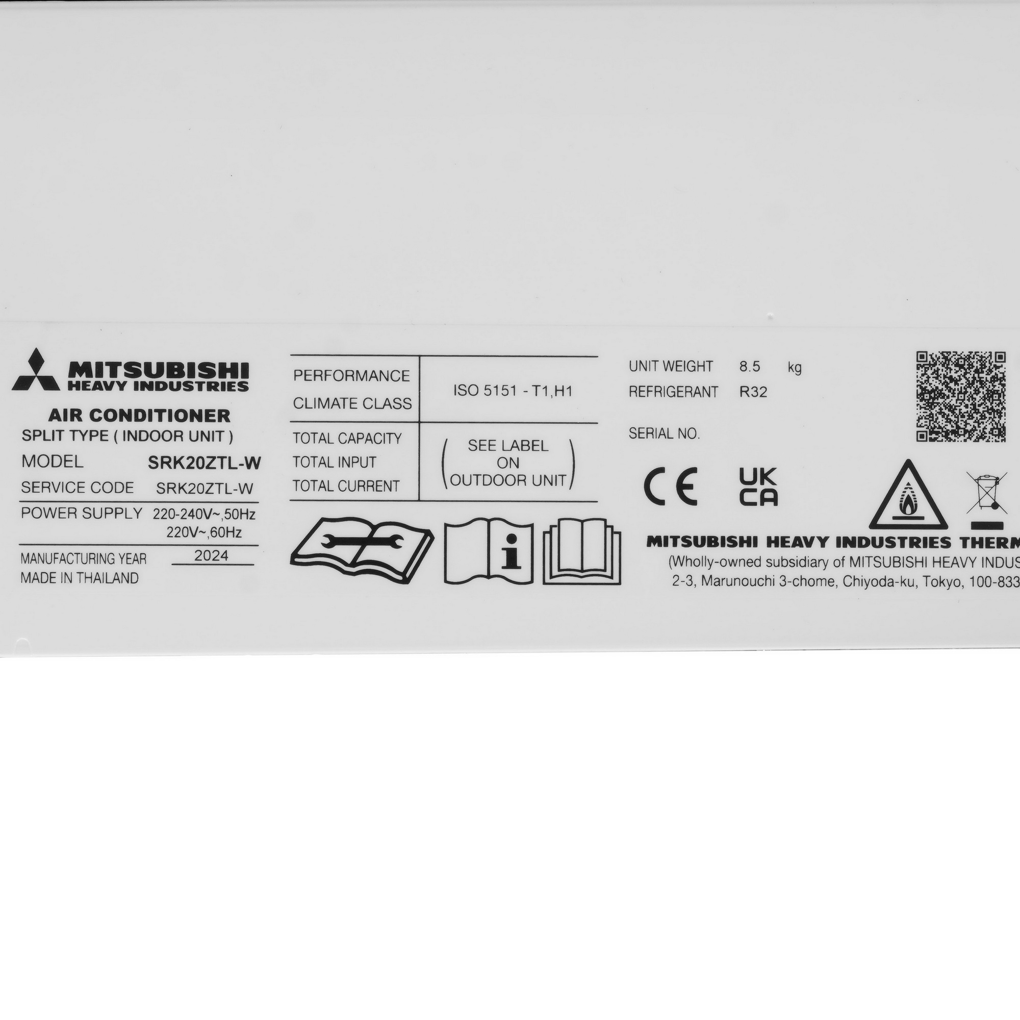 9240146 Кондиционер настенный сплит-система Mitsubishi Heavy Industries SRK25ZTL-W/SRC25ZTL-W белый STDN-0103857 - Вид №4