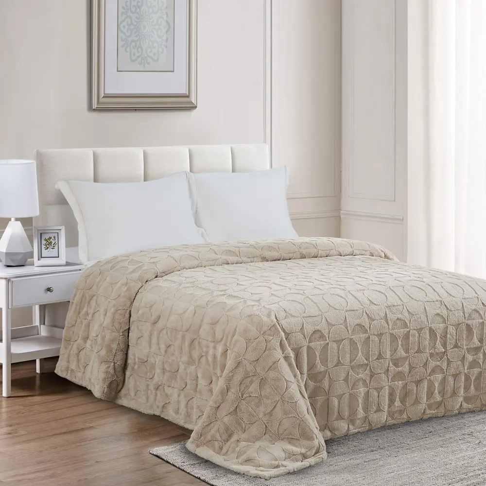 СТОЛИЦА ТЕКСТИЛЯ Плед Shapes - уютный велсофт кремового оттенка 88035585 STLM-1042258 - Вид №4