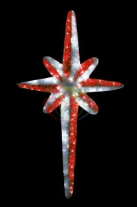 Фигура Звезда 8-ми конечная, LED подсветка, красно-белая SUPERNW СВЕТОВЫЕ ФИГУРЫ 217527 Белый