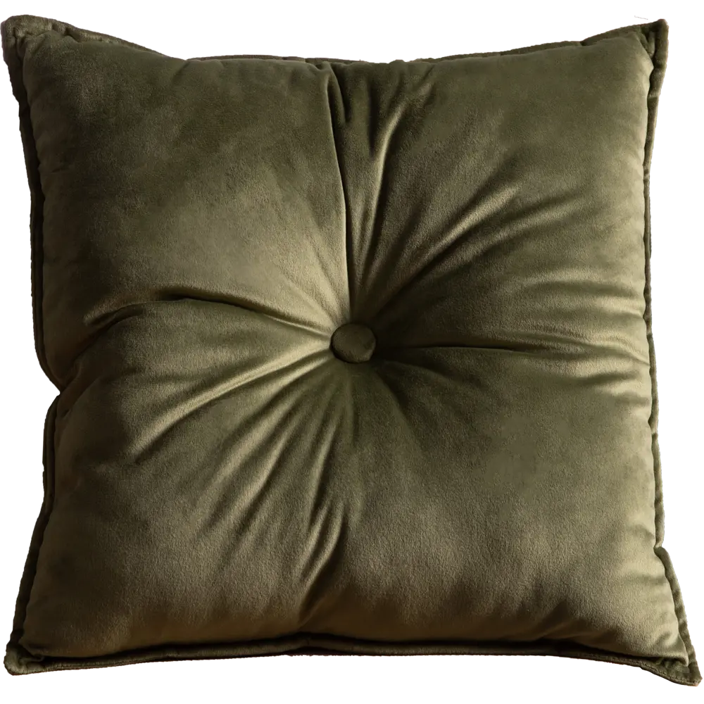 Подушка с пуговицей Бархат 43x43 см цвет зеленый 89112393 STLM-2119626 LINEN WAY 