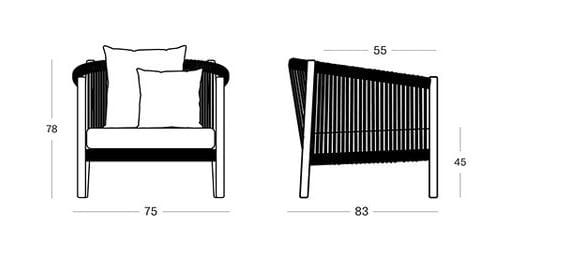 Веревочное садовое кресло с подлокотниками Vincent sheppard медленный ARCH-00146914 - Вид №13