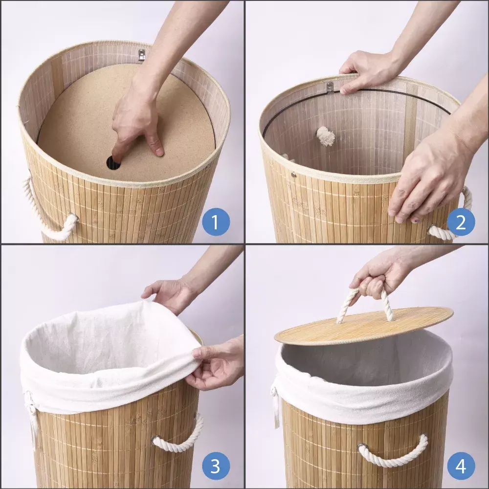Корзина для белья Sensea Bamboo 60 л цвет бамбук STLM-2092991 - Вид №9