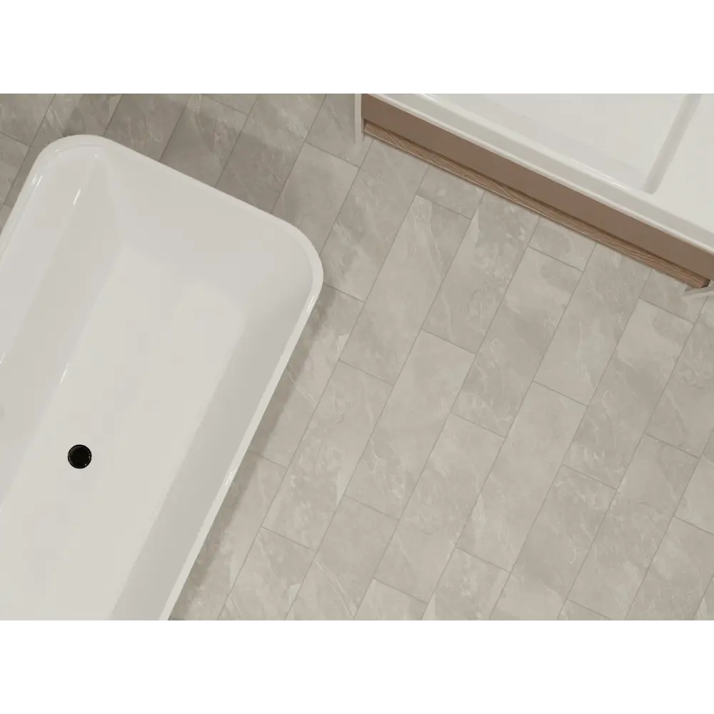 Глазурованный керамогранит Global Tile Fog_GT 19.7x60 см 1.182 м² матовый цвет светло-серый 89456539 STLM-2085463 - Вид №6