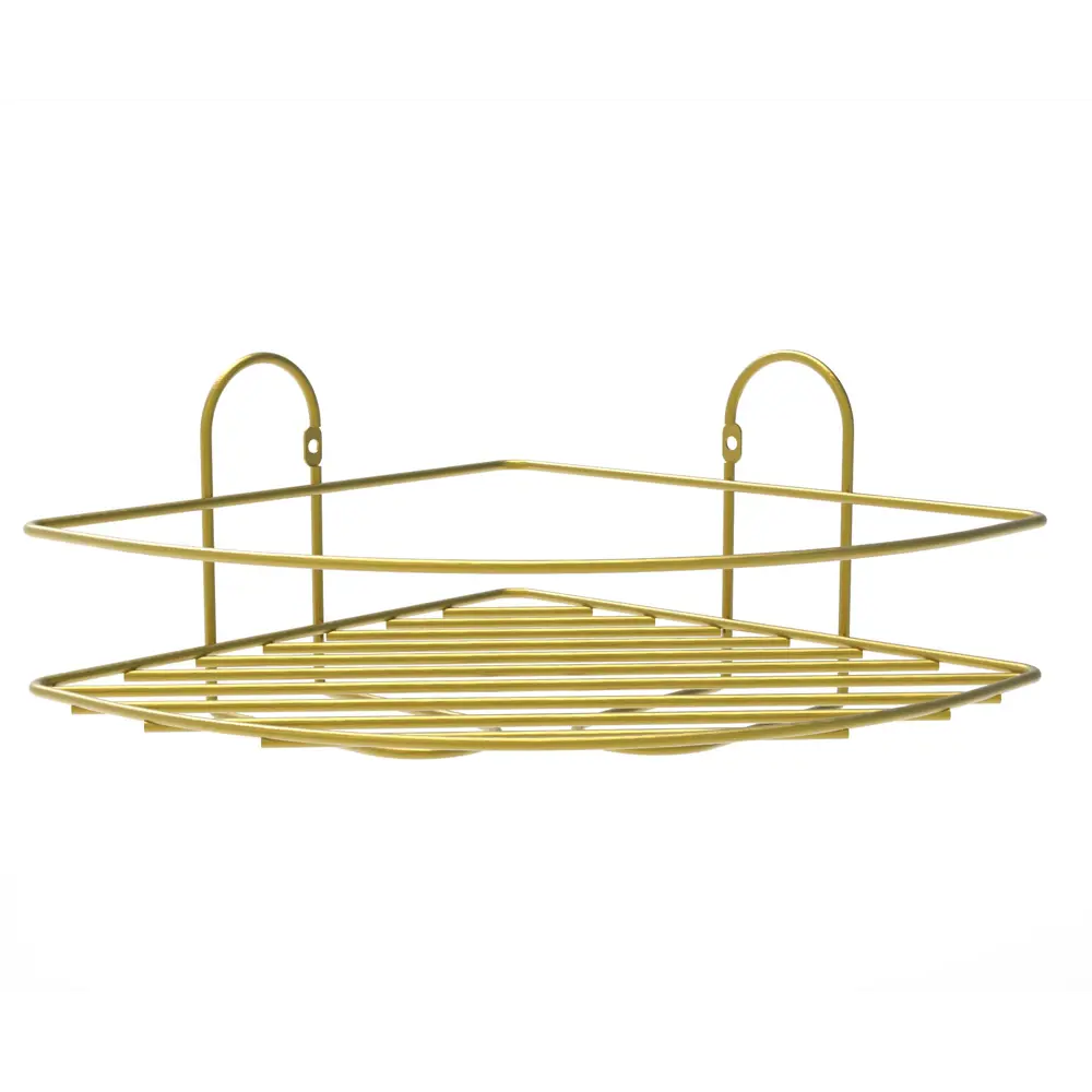 Полка для ванной Lemer Nil одноярусная 23x23 см металл цвет золото STLM-2177774
