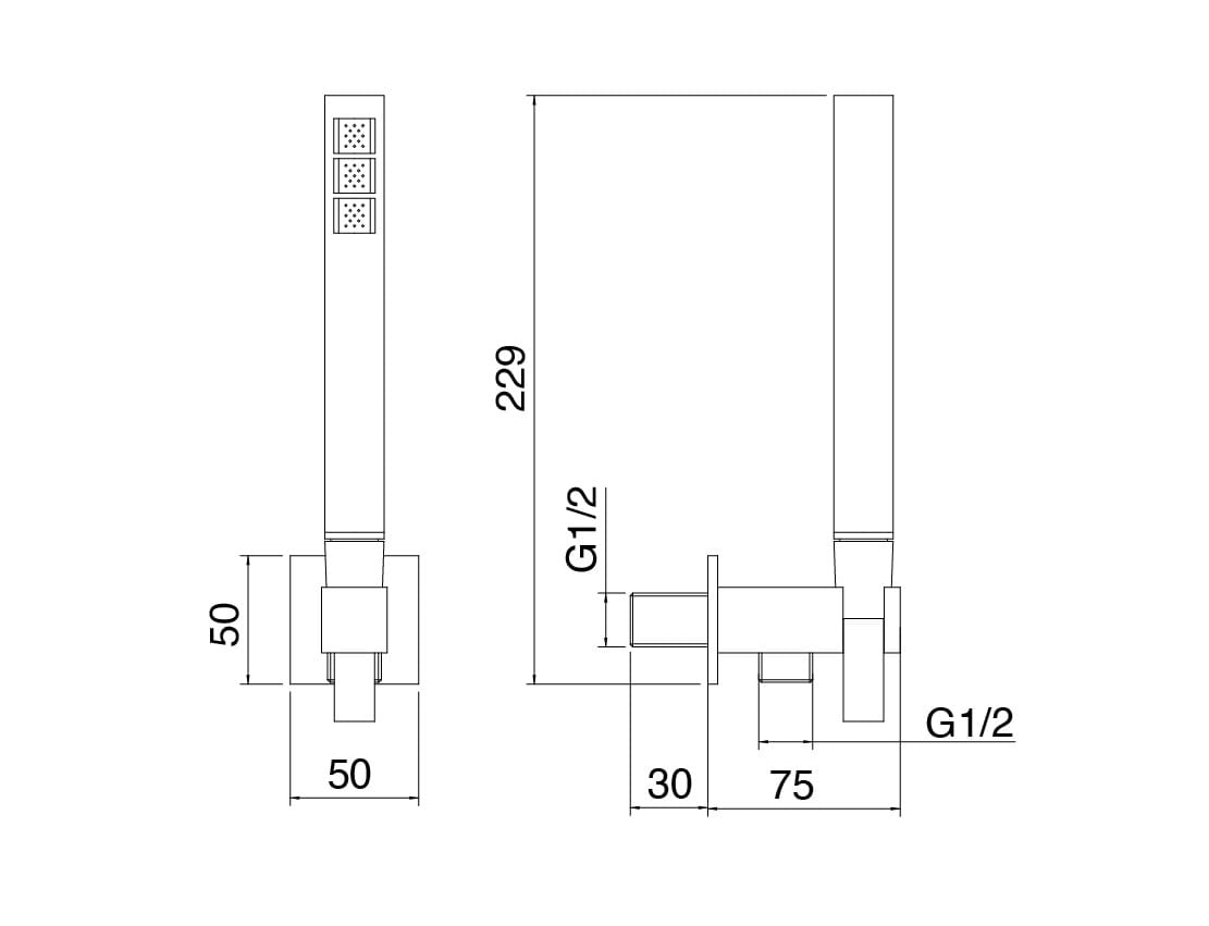 Набор для душа из латуни с душем и ручным душем Rubinetterie Treemme ARCH-00061060 - Вид №4