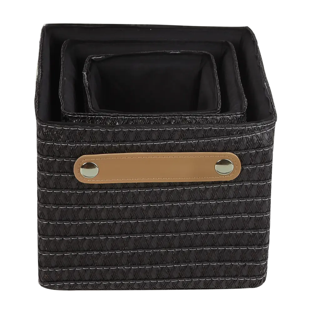 Набор корзин Sensea Paille 19x16x24.5 см цвет тёмно-серый 3 шт Без серии STLM-2160973 - Вид №1