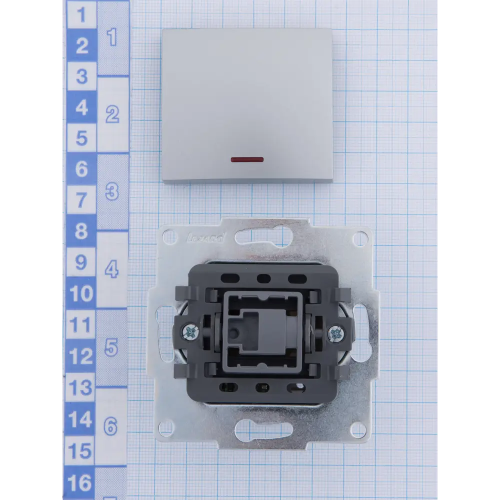 Выключатель Lezard Karina с подсветкой цвет матовый серый STLM-2087369 - Вид №5