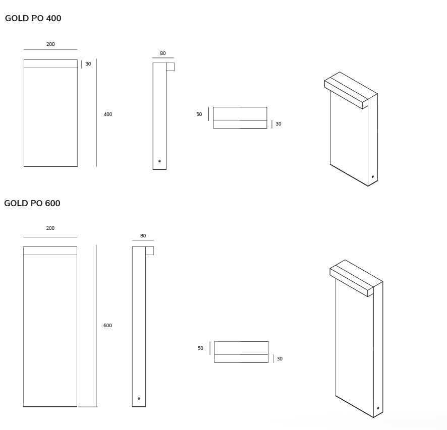 Термокрытый алюминиевый светодиодный светильник Exporlux GOLD PO ARCH-00100727 - Вид №2