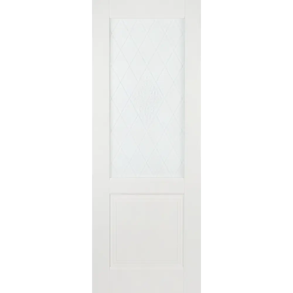 Дверь межкомнатная остеклённая Кристал 80x200 см цвет пломбир Santreyd STLM-2112377