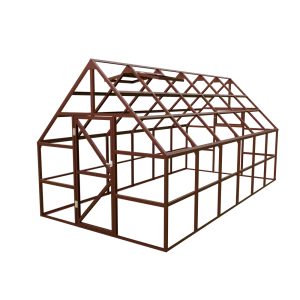 Теплица английская Upforming Челси 3x6x3м комплектация Classic коричневая RAL 8017