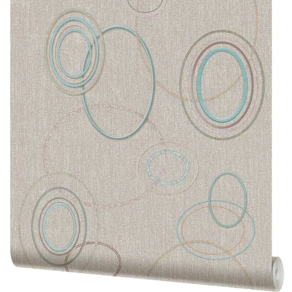 Обои бумажные Московская Обойная Фабрика Овал Деним в насыщенном коричневом тоне 89841661 ОвалДеним STLM-0080015