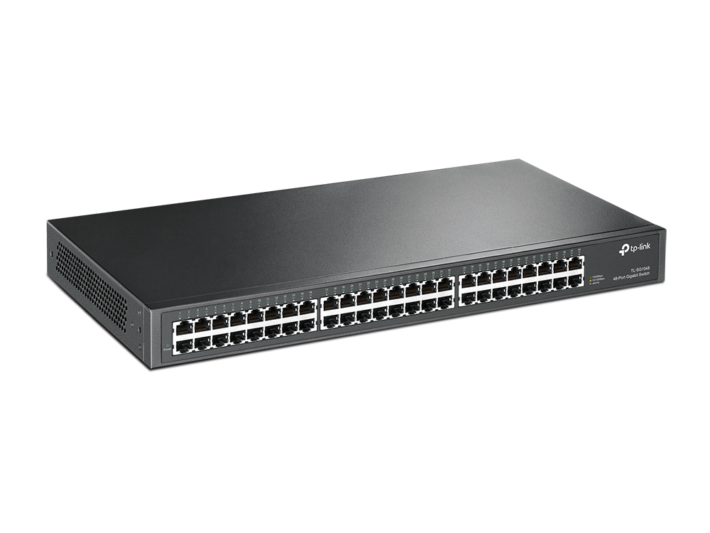 TL-SG1048 48-port gigabit switch, 48 10/100/1000m rj45 ports, 1u 19-inch rack-mountable steel case TP-Link Santreyd  - Вид №1