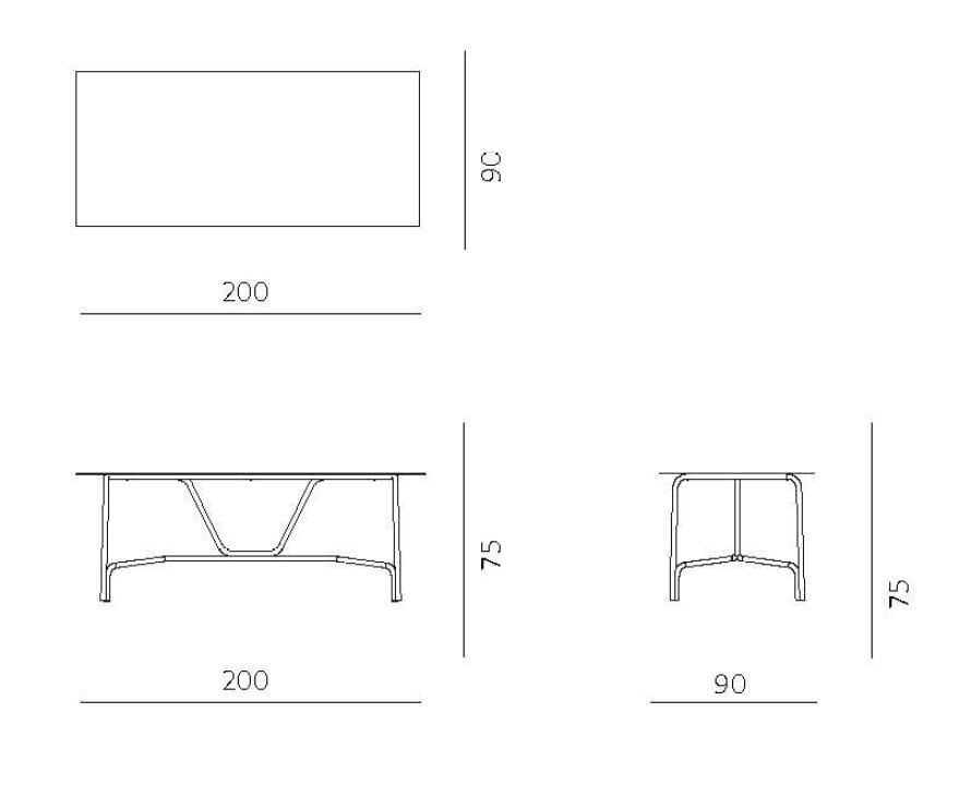 Алюминиевый прямоугольный садовый стол Unopiù Salò ARCH-00044861 - Вид №10