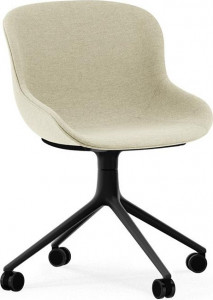 604587 Chair Swivel 4W Full Upholstery Black Aluminium / Main Line Flax Normann Копенгаген Normann Copenhagen Hyg