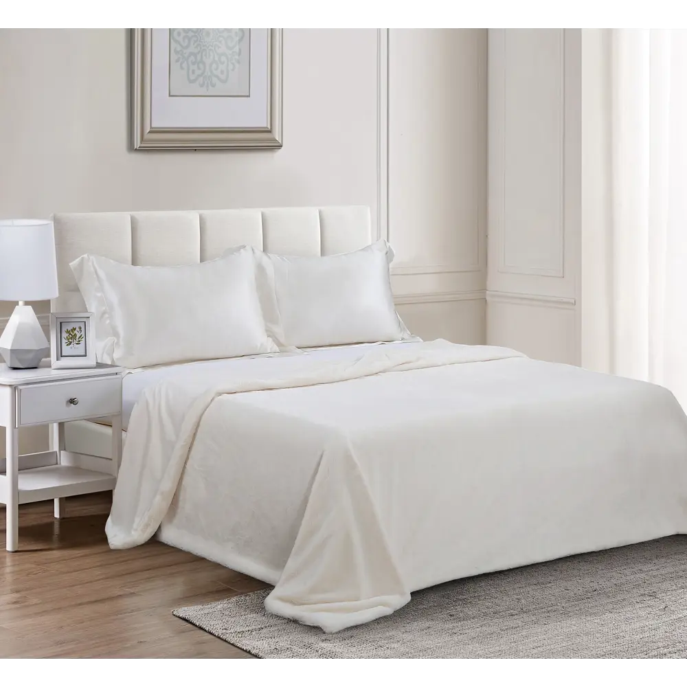 Плед Enalie Cream 5 200x220 см велсофт цвет кремовый INSPIRE STLM-2187041 - Вид №4