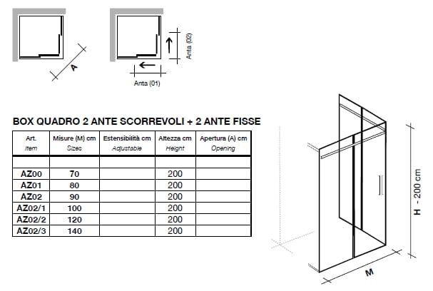 Угловая душевая кабина с раздвижной дверью Metidea Elegant ARCH-00066331 - Вид №2
