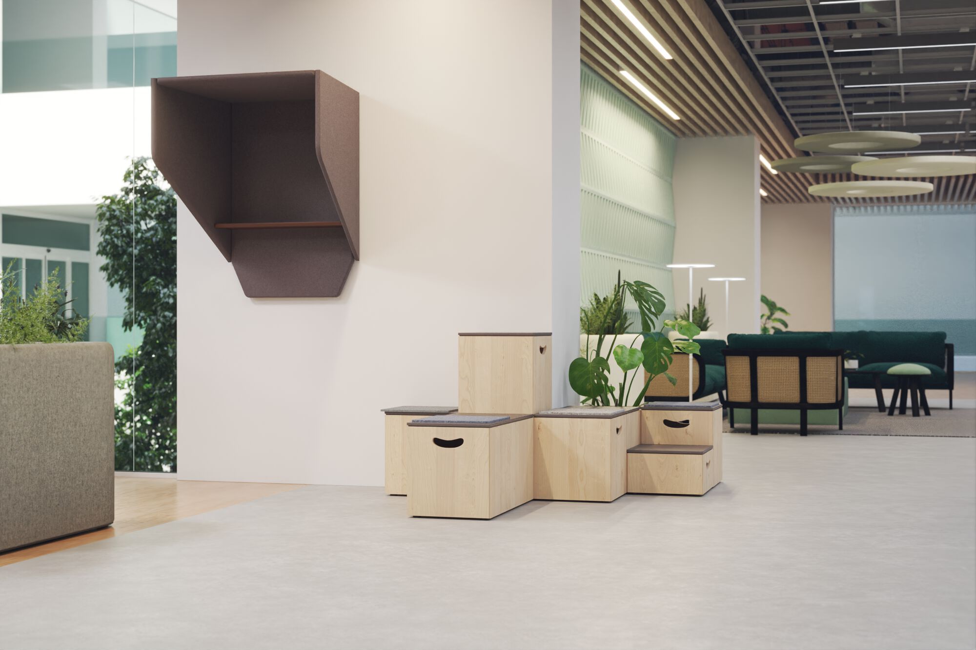 Прямоугольный пуф переработанного материала контейнер Haworth TIJO ARCH-00079248 - Вид №3