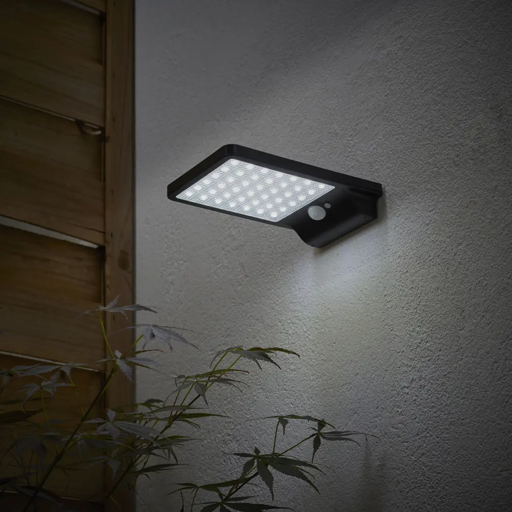 Светильник настенный светодиодный уличный солнечная батарея Inspire «Palms» IP44 датчик движения освещенности цвет черный STLM-2093096 - Вид №2