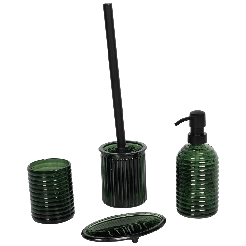 Мыльница SWENSA Clap — стеклянная овальная в изумрудном цвете 89380207 STLM-1573851 - Вид №1