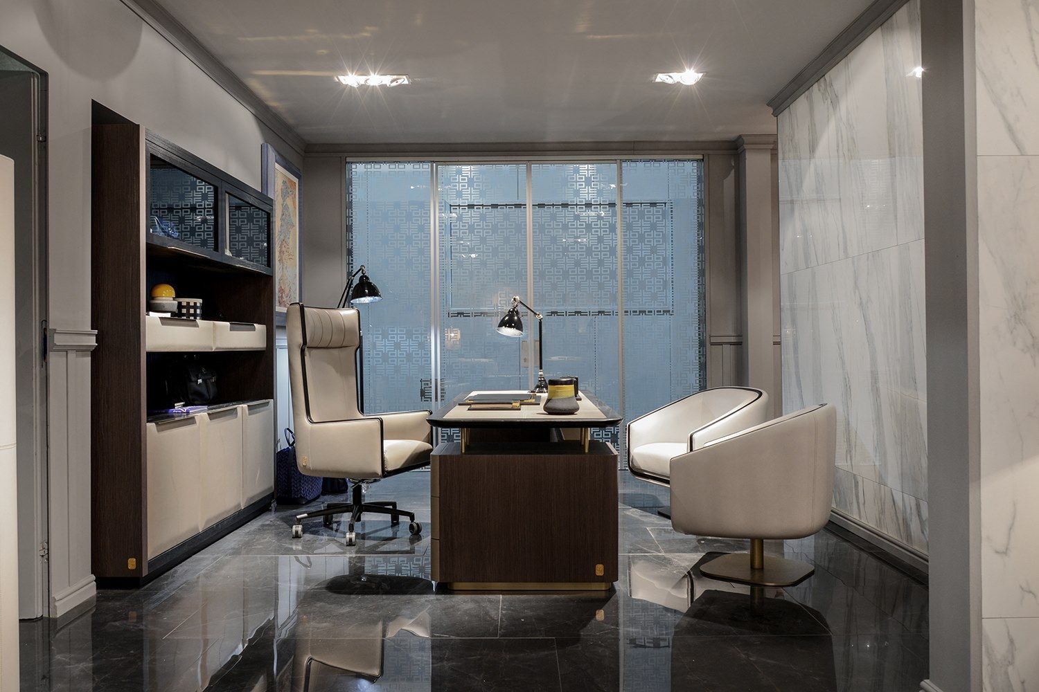 Кожаный исполнительный стол с ящиками Formitalia Panamera ARCH-00130661 - Вид №11