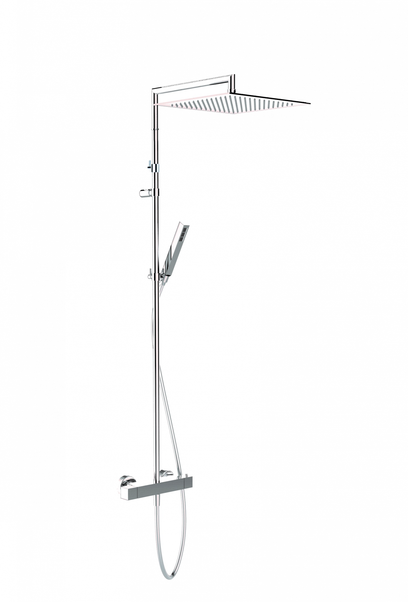 00-1231E-CR CARIMALI Телескопическая насадка Extreme Square, душевая лейка MySlim 