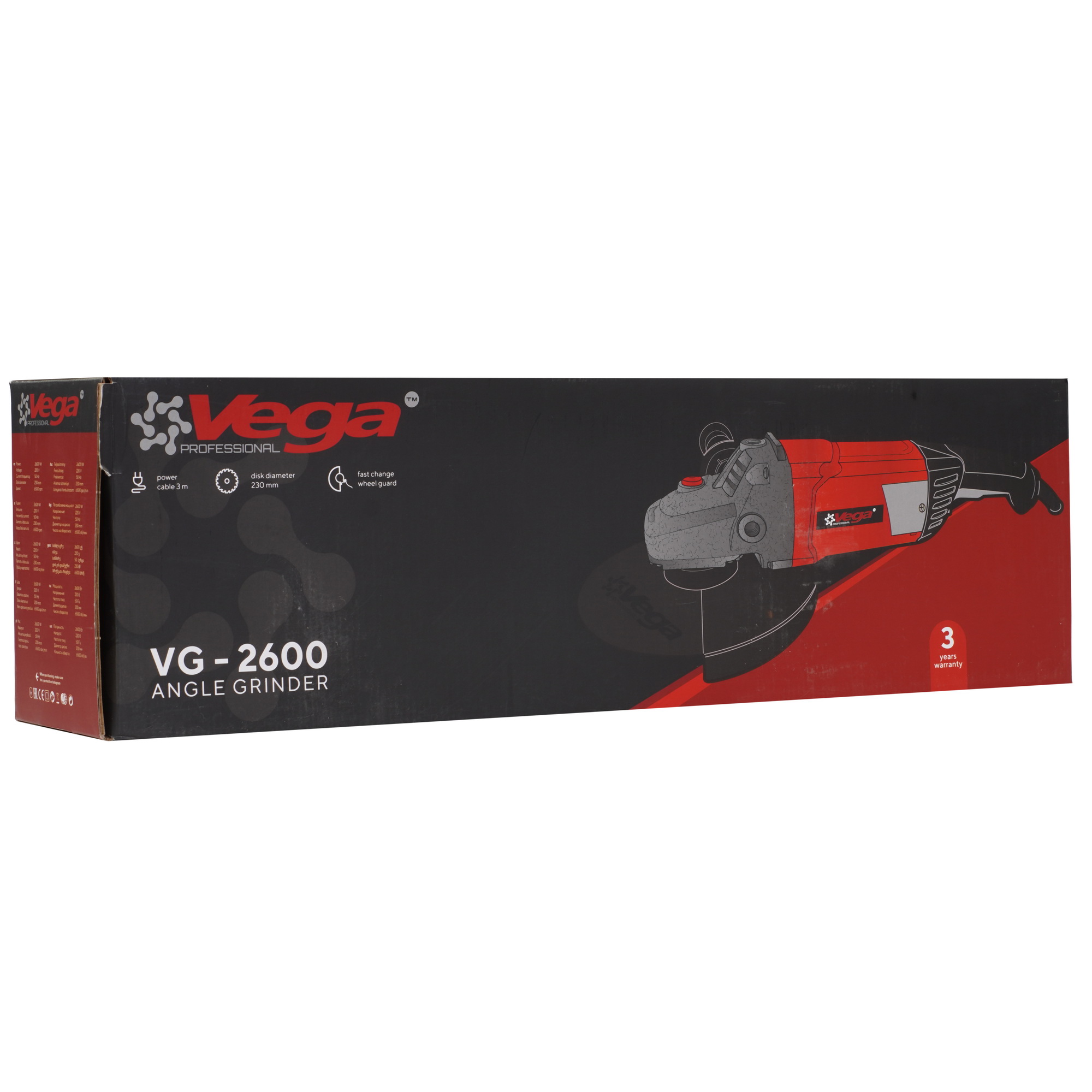 Углошлифовальная машина (УШМ) Vega VG2600/230 9277937 STDN-0099145 - Вид №7