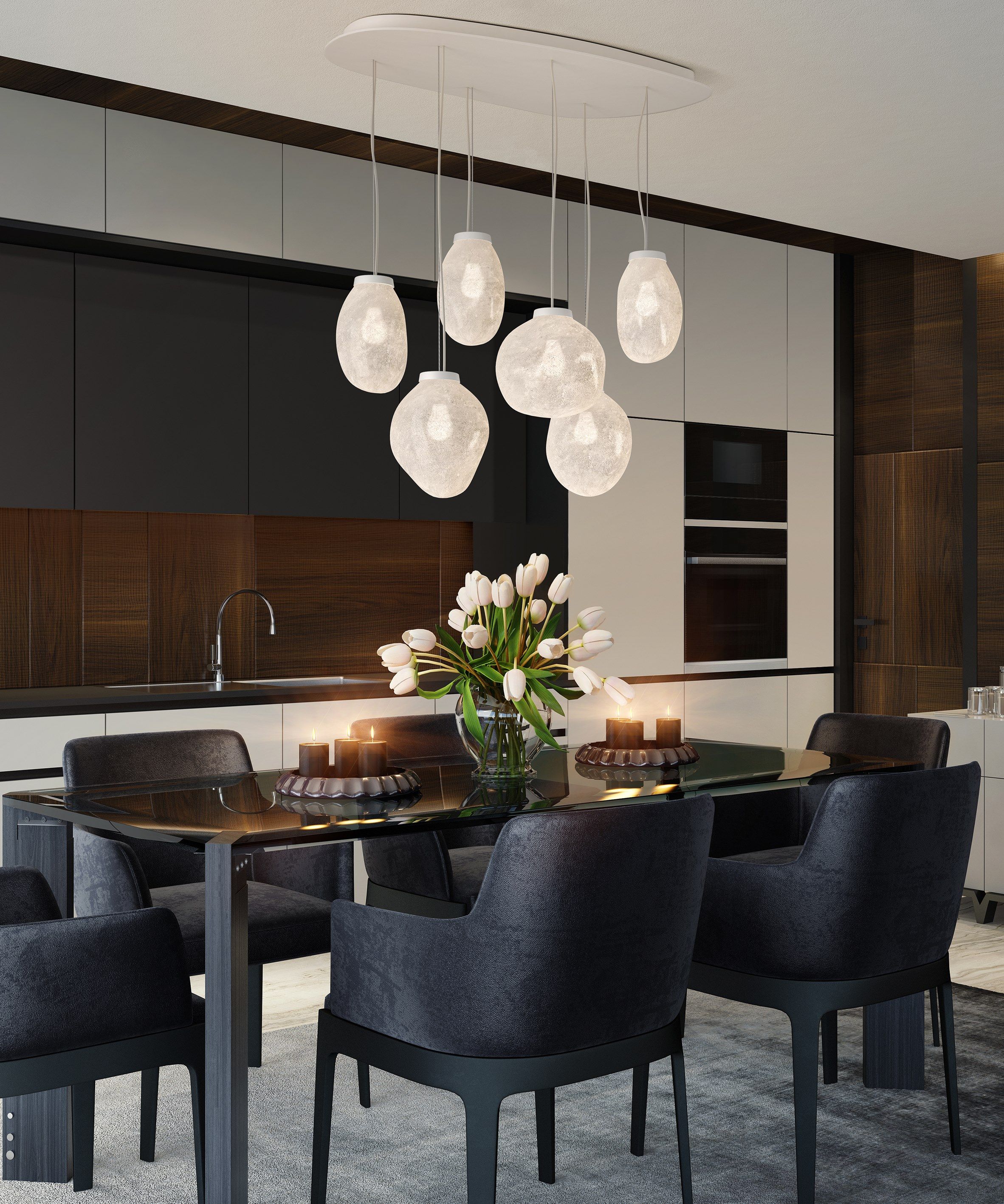 Подвесной светильник из дутого стекла и металла Patrizia Volpato Камень ARCH-00103808 - Вид №4