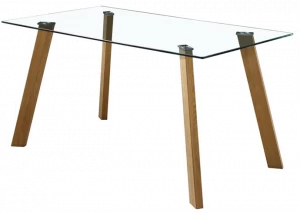K&J Стол со столешницей из закаленного стекла и металлическими ножками  Mv06