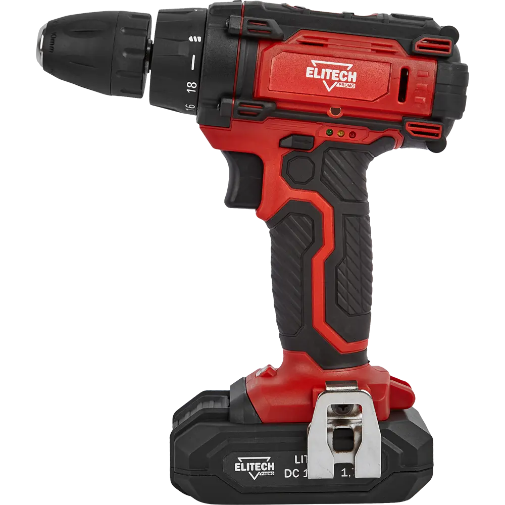 Дрель аккумуляторная Elitech ДА18СЛ2, 18 В Li-ion 2х1.7 Ач STLM-2125818 - Вид №1