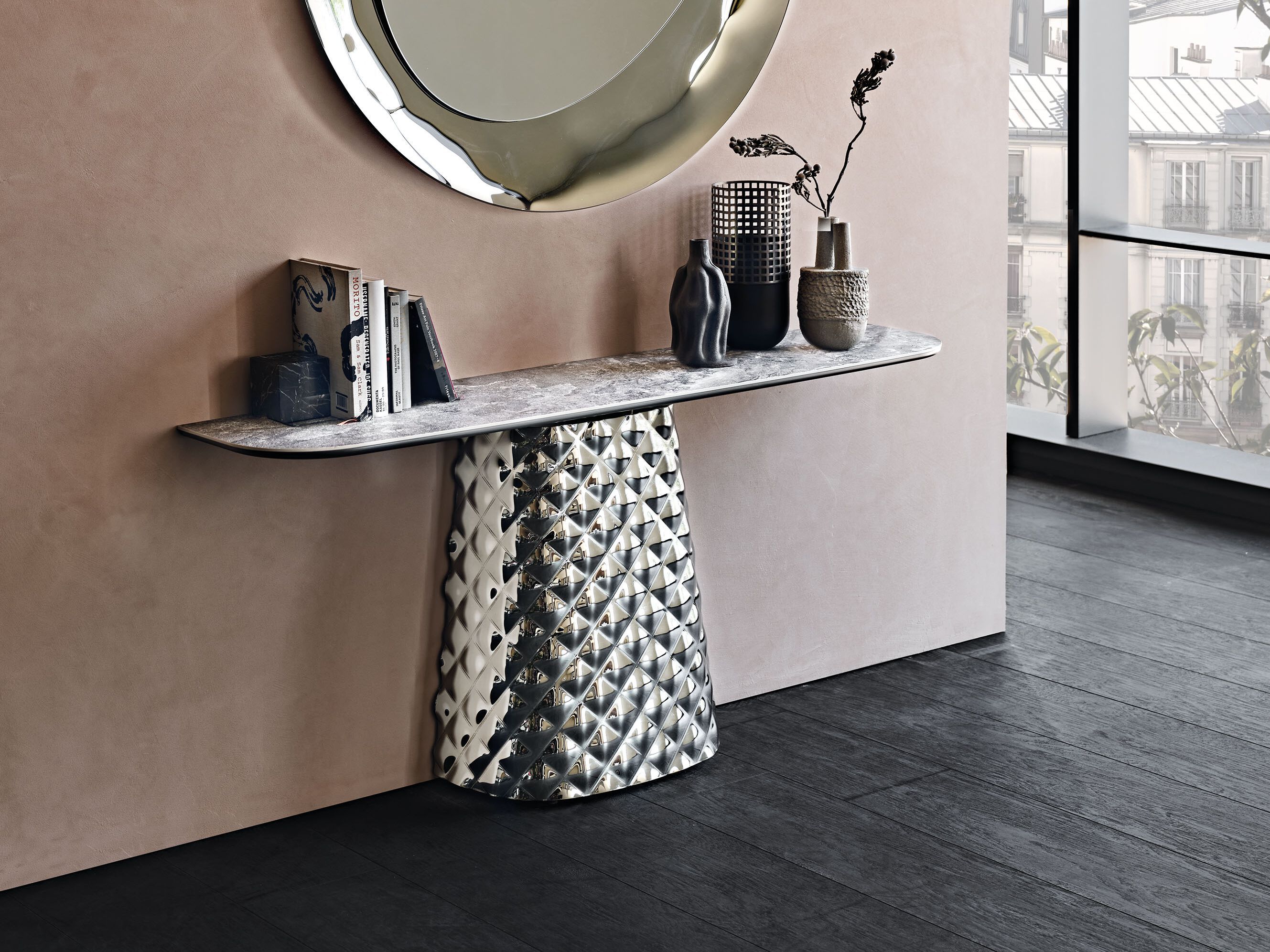 Керамическая консоль полумесяца Cattelan italia Atrium ARCH-00083011