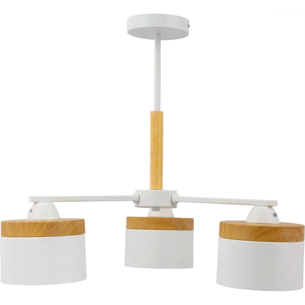 Люстра Deva 3хЕ27х60 Вт цвет белый/дерево LUMIN ARTE STLM-2134475 - Вид №1