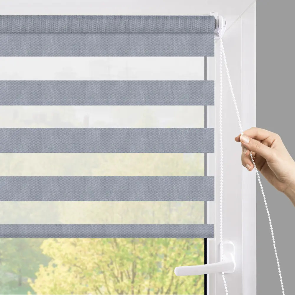 Рулонная штора день-ночь MIAMOZA Сиберия 80×160 см серая 89411396 STLM-1566069 - Вид №8