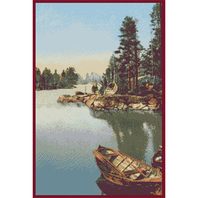 150х228кл Схема для вышивания цв. А3 ДК-065 "Лесная река" Santreyd 