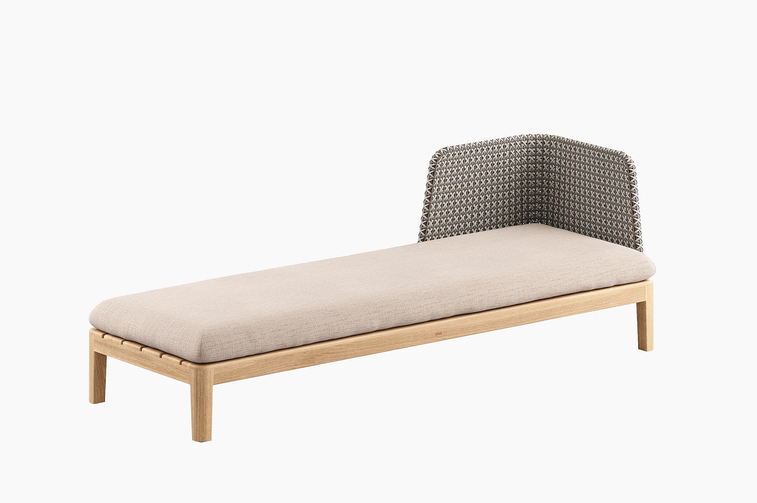 Садовая спальная кровать, обитая синтетической тканью и тиком Royal Botania Calypso Lounge ARCH-00126757 - Вид №4