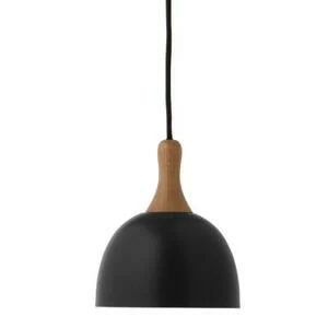 Лампа подвесная Topp, D17,6 см, черная матовая/дуб