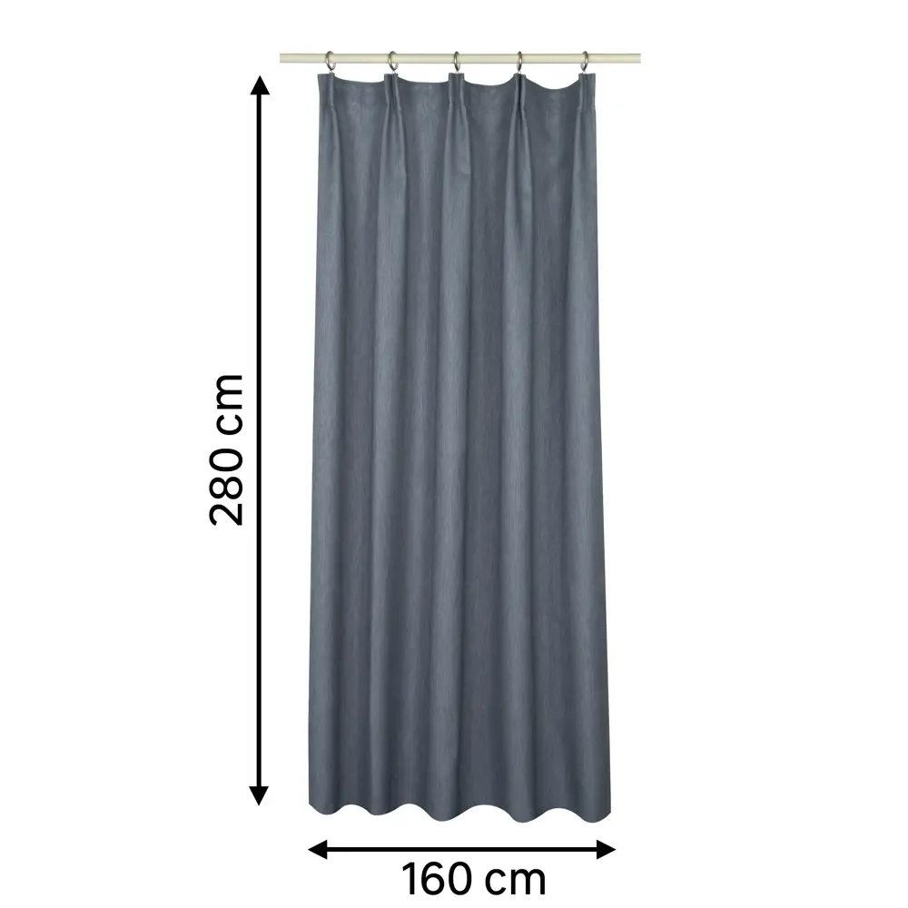 Штора на ленте Inspire Lusena 160x280 см цвет темно-серый 89343240 STLM-2163093  - Вид №2
