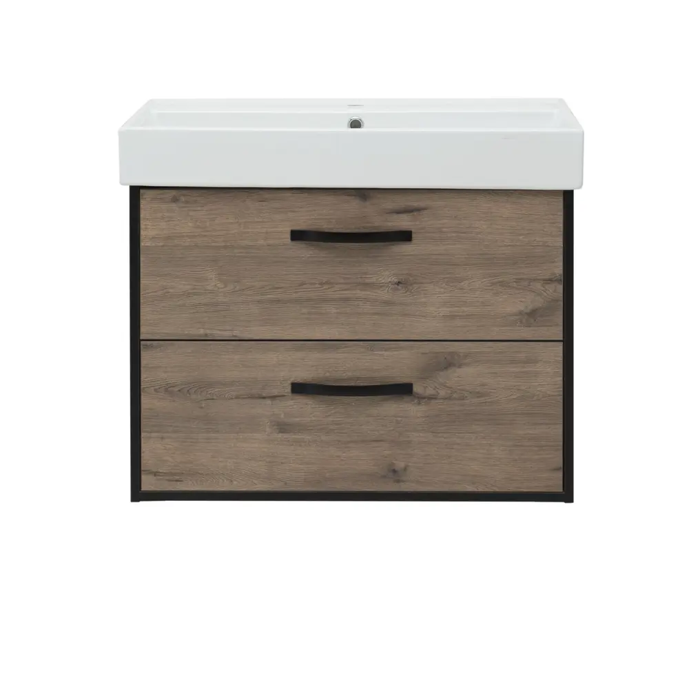 Aquanet Инди Вилис: Подвесная тумба под раковину 80 см в цвете дуб Веллингтон 83075753 STLM-0038893