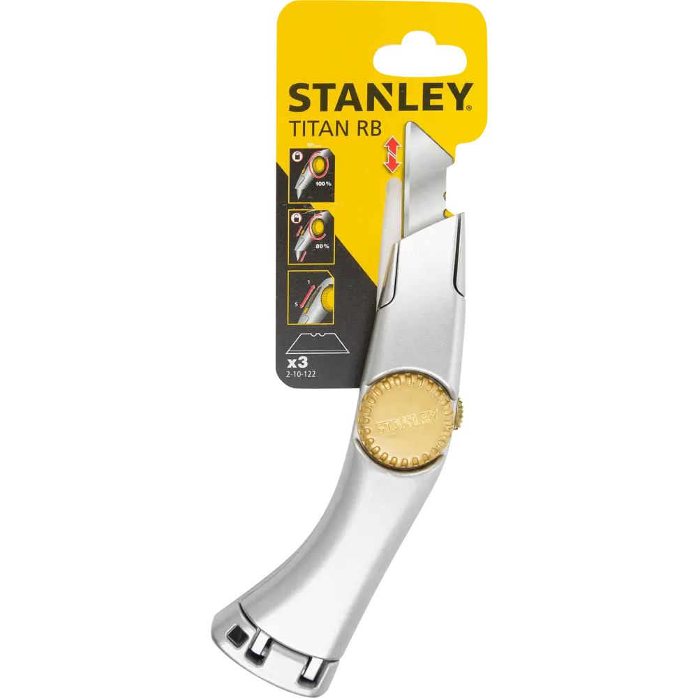 Нож строительный с выдвижным лезвием Stanley 19 мм, алюминиевая рукоятка STLM-2194414 - Вид №1