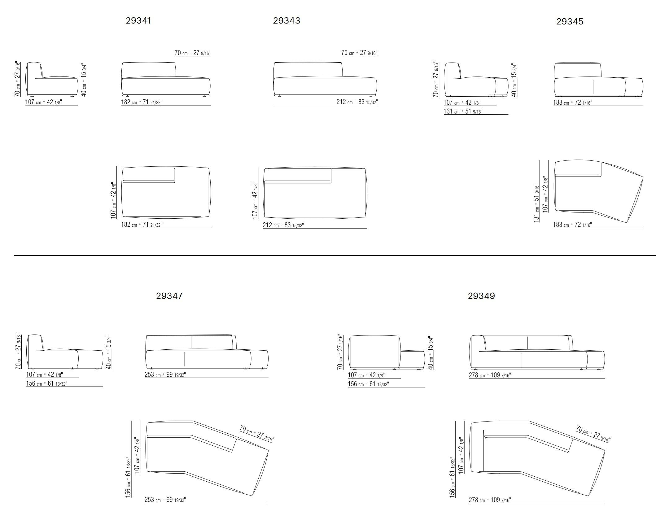 Тканевый диван с журнальной стойкой Flexform Perry ARCH-00141261 - Вид №16