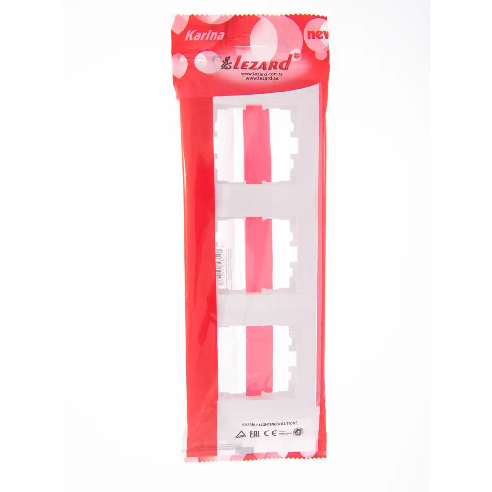 Рамка для розеток и выключателей Lezard Karina 3 поста вертикальная цвет белый STLM-2192976 - Вид №3