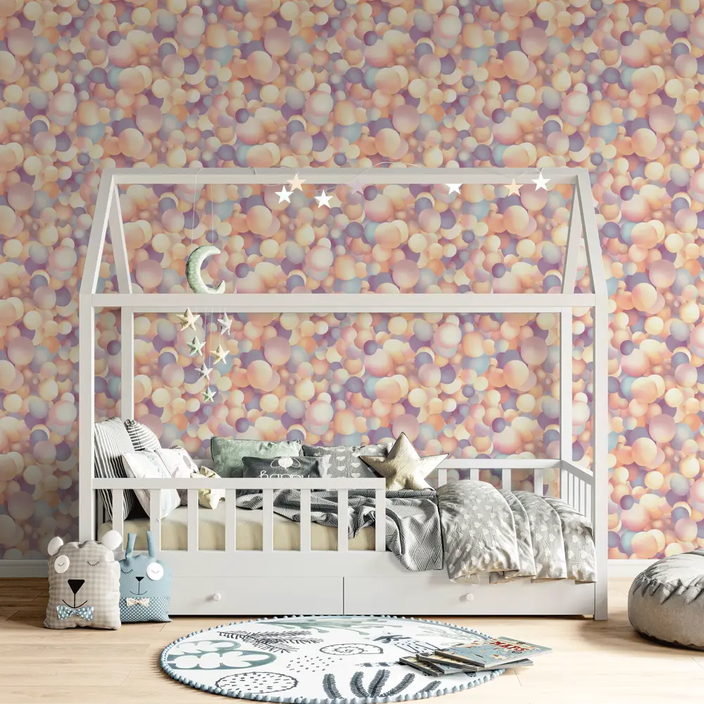 Обои флизелиновые Home Color Bubbles оранжево-фиолетовые 1.06 м HC71650-51 STLM-2189358 - Вид №2